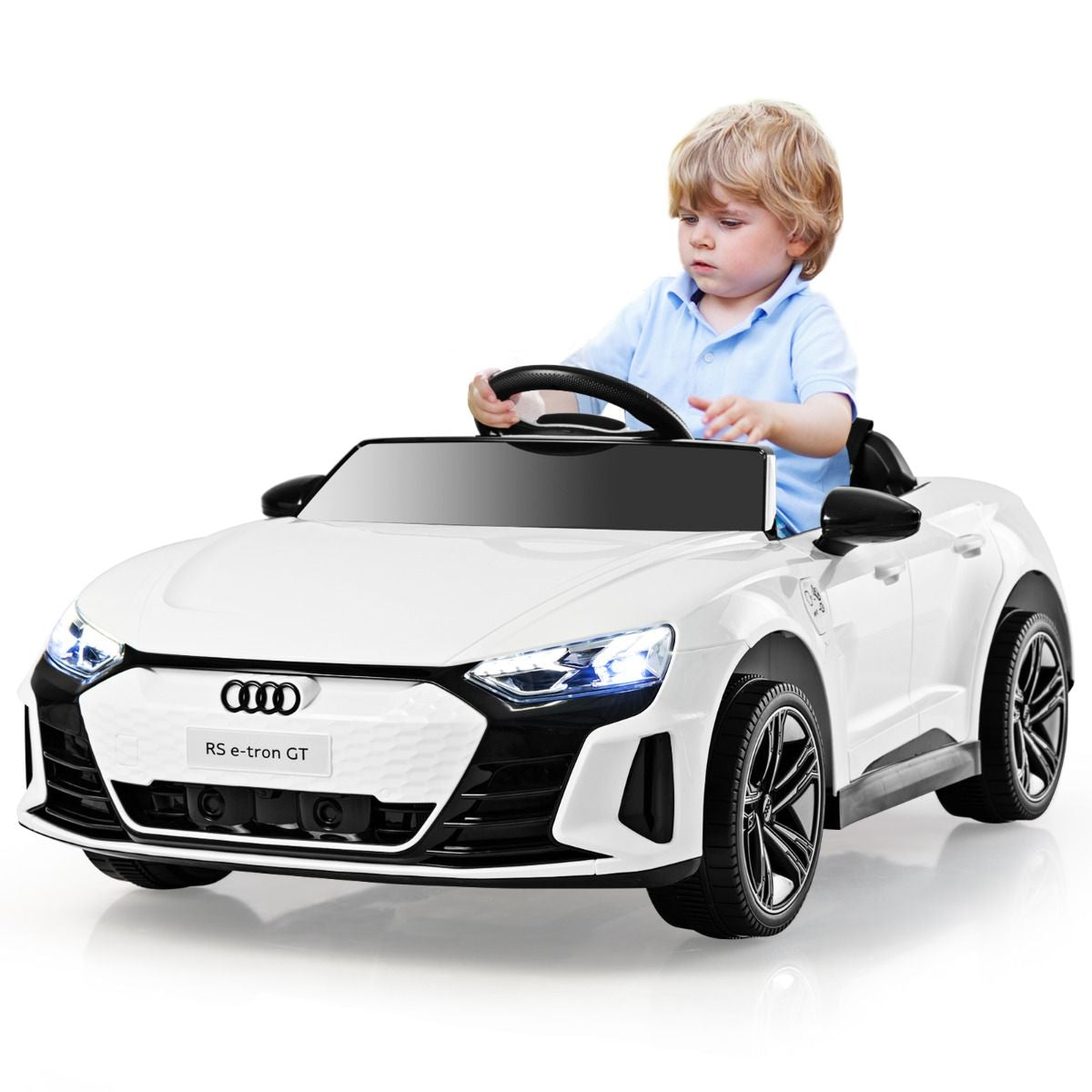 Voiture Electrique 12 V Avec Télécommande 2,4G Véhicules Électriques Démarrage Progressif & Musique Charge 25Kg Pour 37-95 Mois Blanc/Rouge/Noir