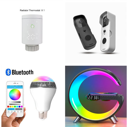 G-Shape LED-Lampe mit Bluetooth-Lautsprecher & Wireless Charger – App-Steuerung RGB-Licht