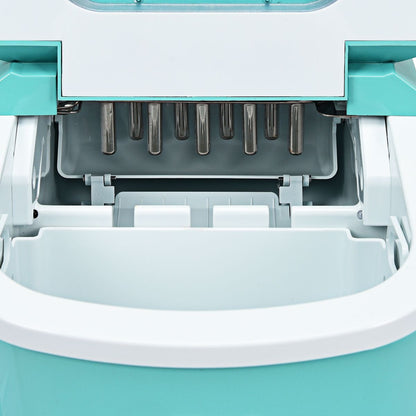 Machine À Glaçons Portable 12KG/24H 9 Glaçons Par 6-13 Min Avec Réservoir 2,2 L Et Bac À Glace De 0,7 Kg Bleu/Vert