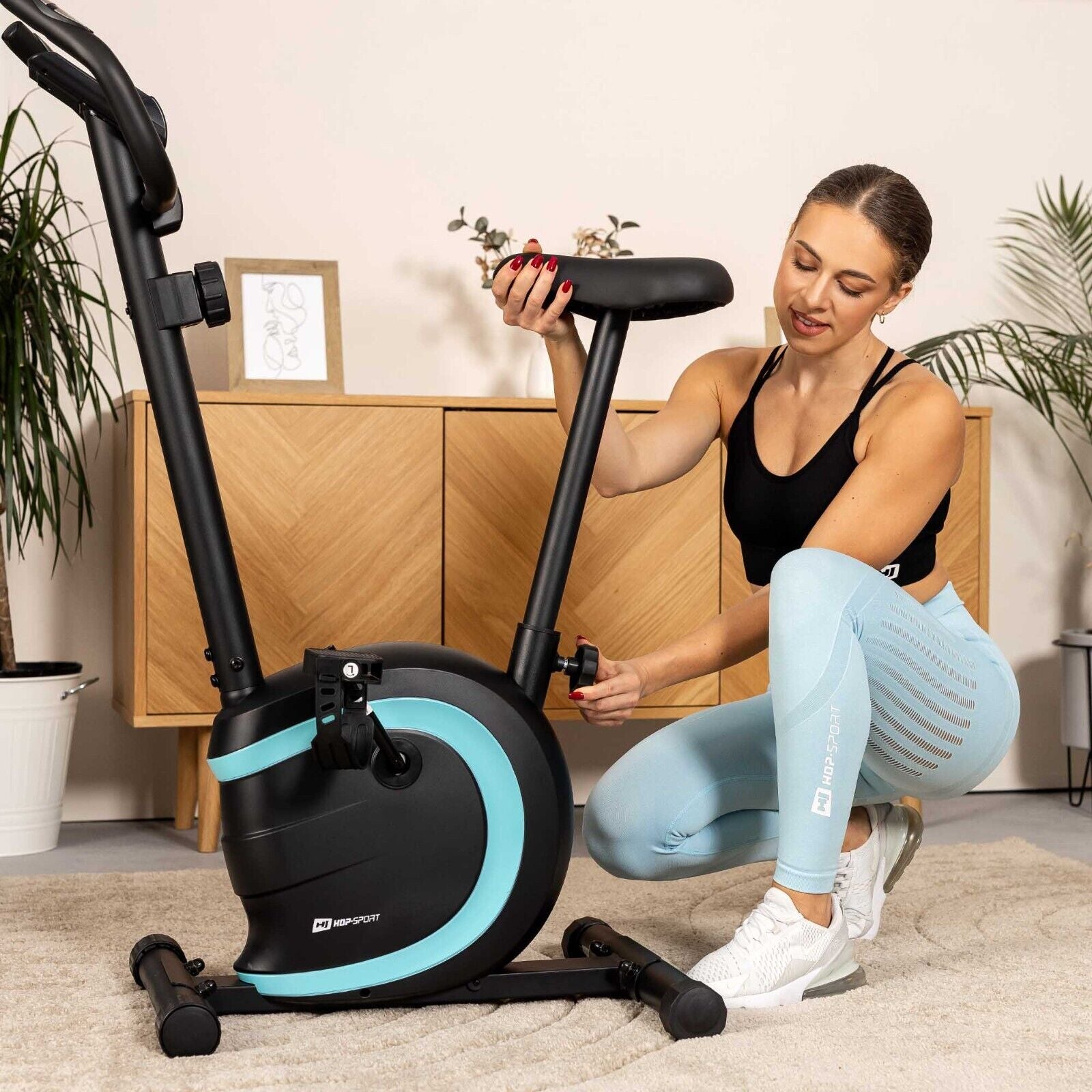 Hop-Sport Heimtrainer Fahrrad Vox - Magnetischer Hometrainer Mit Pulssensoren