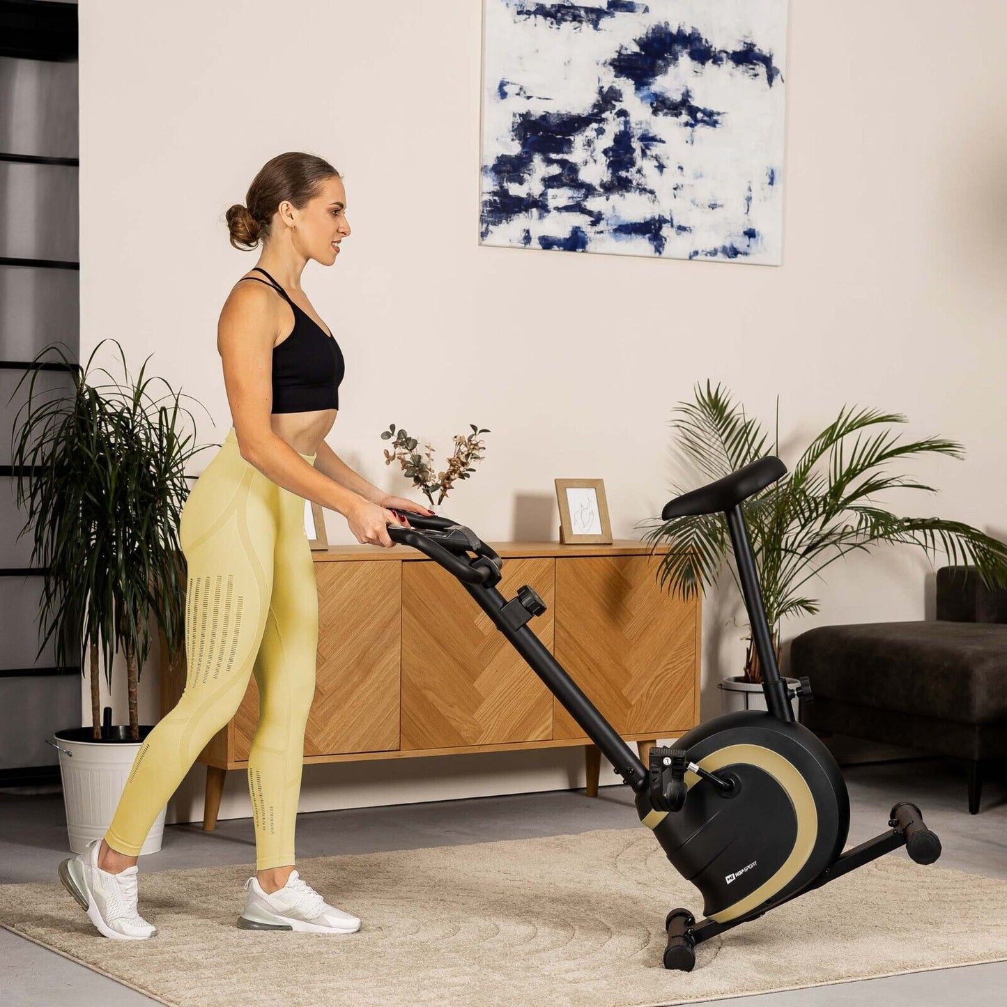 Hop-Sport Heimtrainer Fahrrad Vox - Magnetischer Hometrainer Mit Pulssensoren