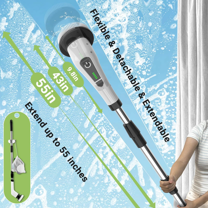 Brosse Nettoyante Électrique Sans Fil — 8 Têtes Interchangeables | Sol, Carrelage & Salle de Bain
