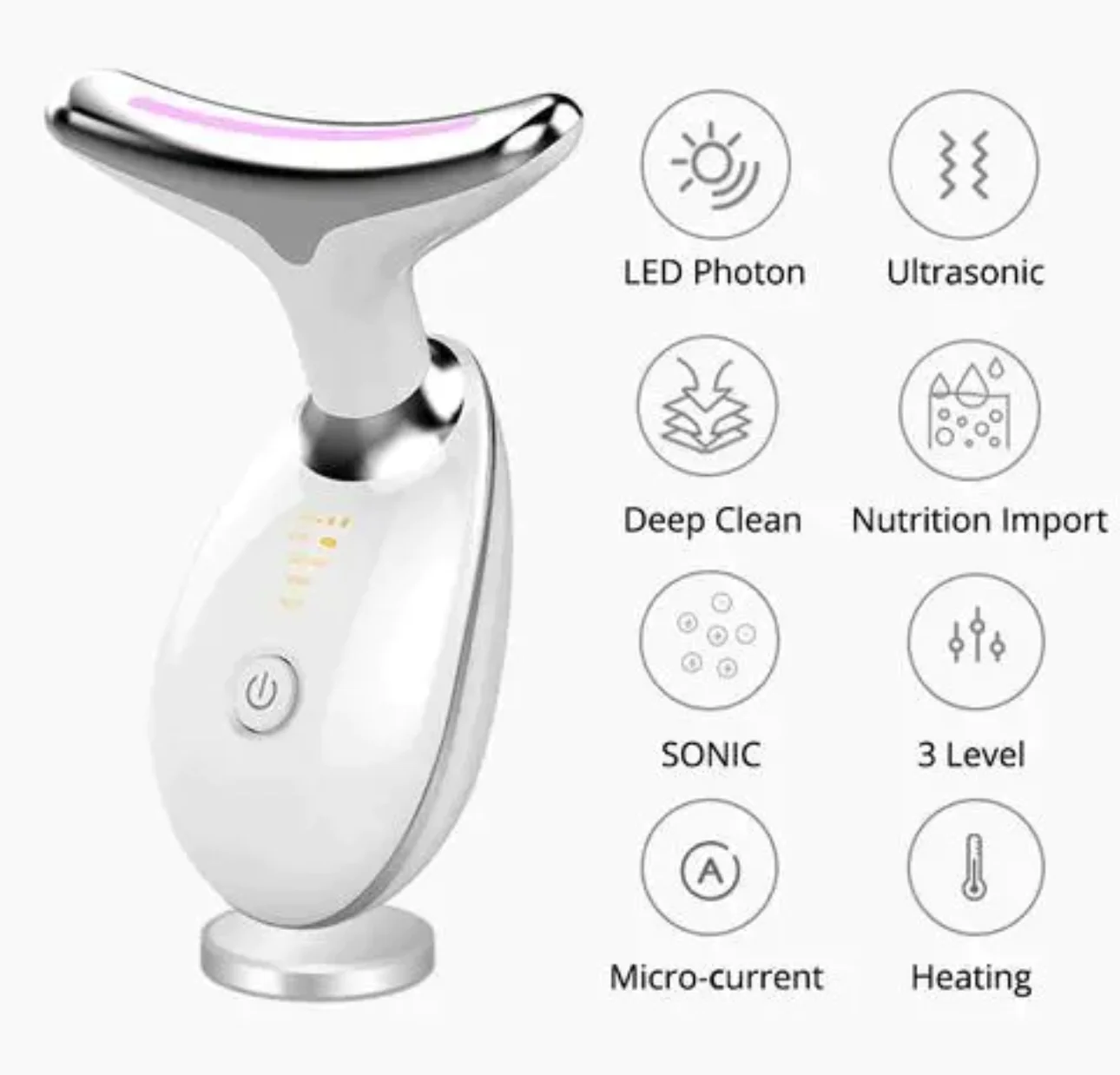 Dispositif Beauté LED Cou & Décolleté — Anti-Rides, Raffermissant | Rechargeable