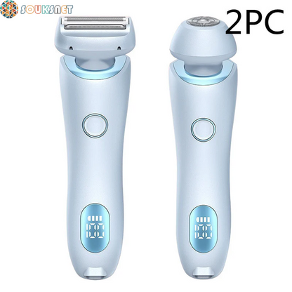 Épilateur & Rasoir 2-en-1 USB Rechargeable — Visage, Corps & Maillot | Sans Douleur