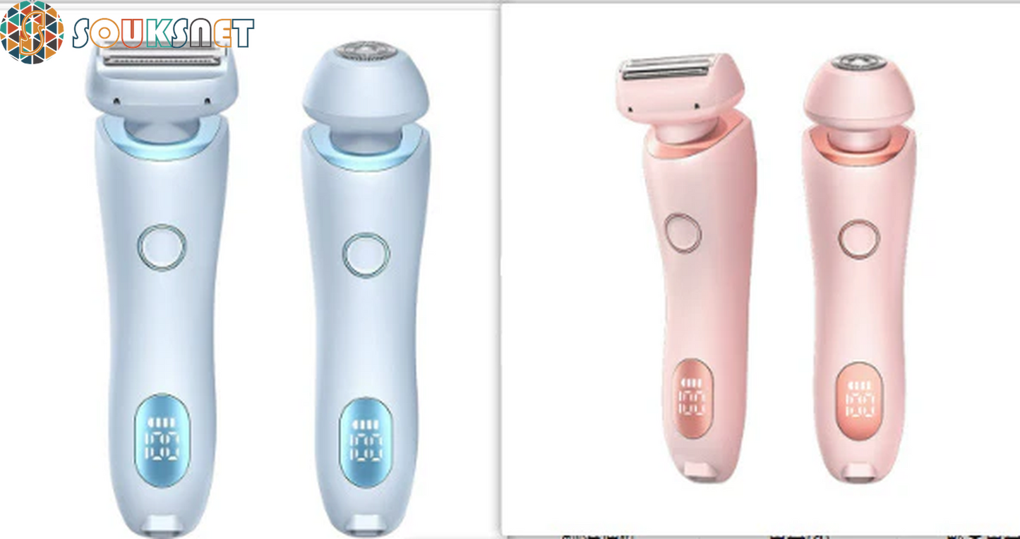 Épilateur & Rasoir 2-en-1 USB Rechargeable — Visage, Corps & Maillot | Sans Douleur
