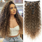 Extensions Cheveux À Clipser Bouclées 9 Pièces — 22 Pouces | Synthétique Doux | Femmes