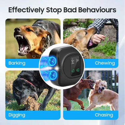 Ultrasonic Dog Repeller & Bark Deterrent — Handheld LED Training Device for All Breeds