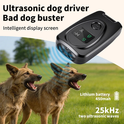 Ultrasonic Dog Repeller & Bark Deterrent — Handheld LED Training Device for All Breeds