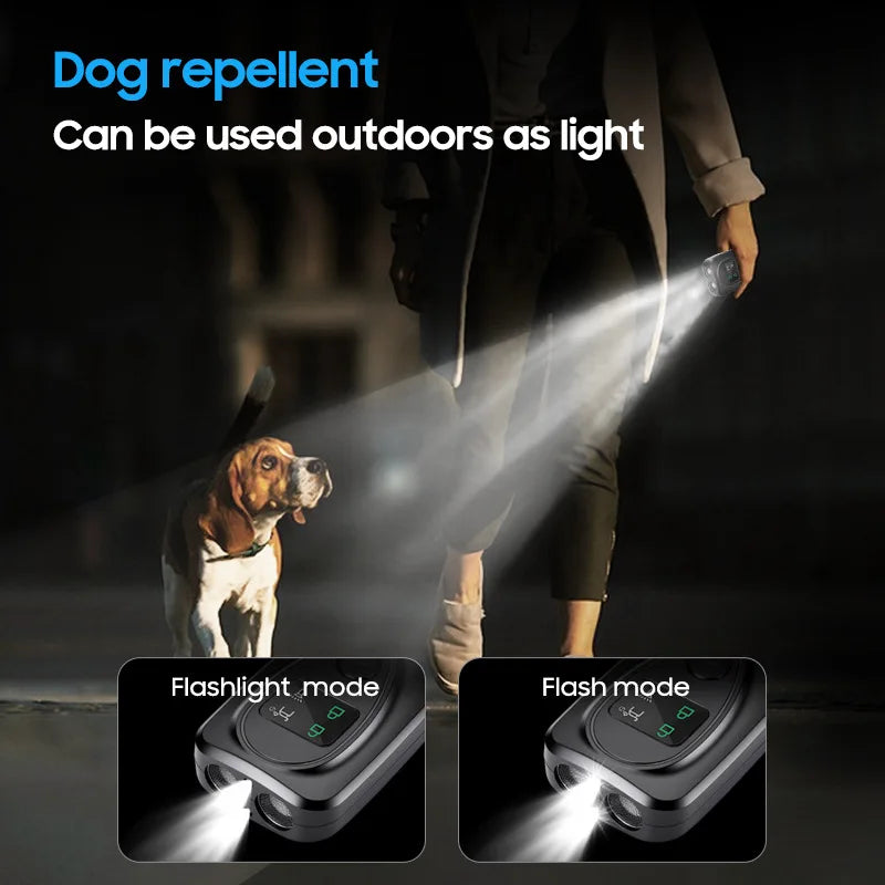 Ultrasonic Dog Repeller & Bark Deterrent — Handheld LED Training Device for All Breeds