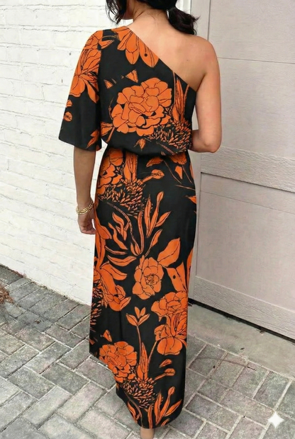 Women's One Sleeve Floral Evening Dress – Wedding Guest