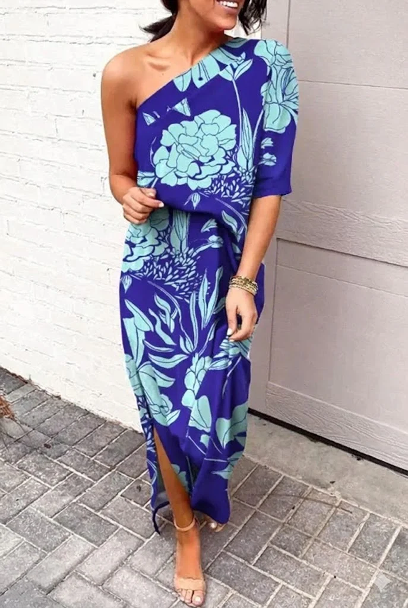 Women's One Sleeve Floral Evening Dress – Wedding Guest