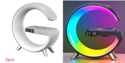 G-Shape LED-Lampe mit Bluetooth-Lautsprecher & Wireless Charger – App-Steuerung RGB-Licht