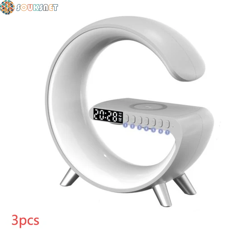 New Intelligent G Shaped LED Lamp Bluetooth Speake Wireless Charger Atmosphere Lamp App Control for Bedroom Home Decor