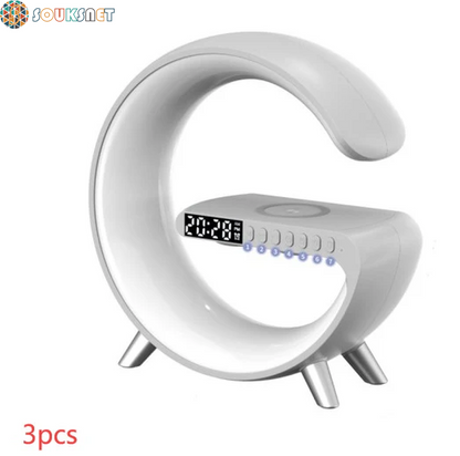 New Intelligent G Shaped LED Lamp Bluetooth Speake Wireless Charger Atmosphere Lamp App Control for Bedroom Home Decor