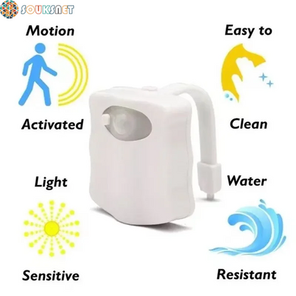 Motion Sensor Light Wireless LED Night Light RGB 8Colors Lamp Toilet Bathroom Atmosphere Light Colorful Sensor LED Night Lights