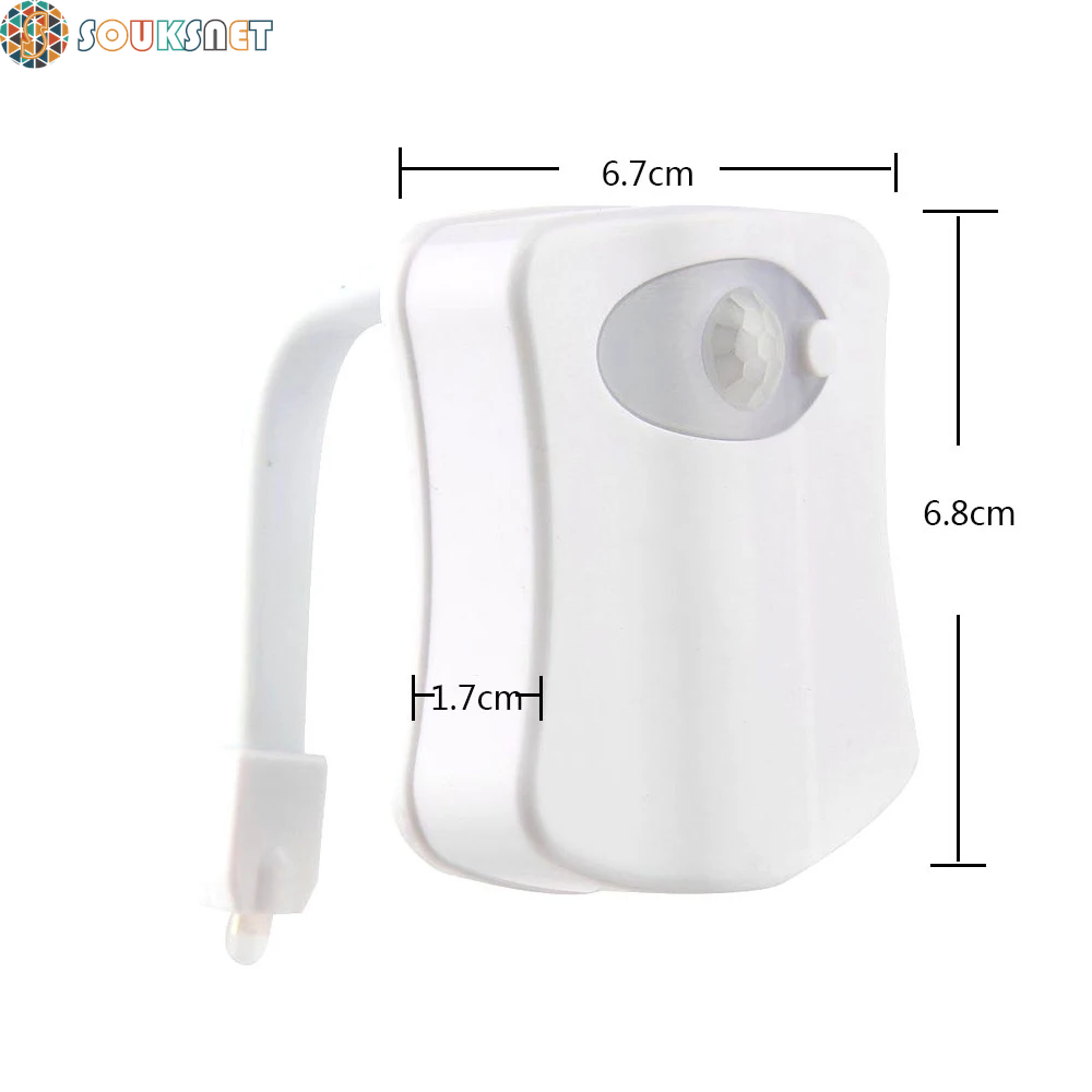 Motion Sensor Light Wireless LED Night Light RGB 8Colors Lamp Toilet Bathroom Atmosphere Light Colorful Sensor LED Night Lights