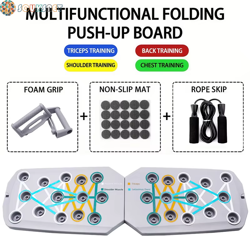 Push-Up Board Set Portable Multifunctional Push-Up Bar Foldable Fitness Equipment for Chest Abdomen Arms/Back Training