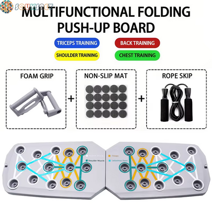 Push-Up Board Set Portable Multifunctional Push-Up Bar Foldable Fitness Equipment for Chest Abdomen Arms/Back Training