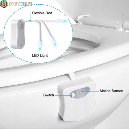 Motion Sensor Light Wireless LED Night Light RGB 8Colors Lamp Toilet Bathroom Atmosphere Light Colorful Sensor LED Night Lights