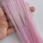 Sky Blue Hair Clip in Colored Extension Mixed Silver Tinsels Synthetic Rainbow Hairpiece Holiday Party Highlights for Women Girl