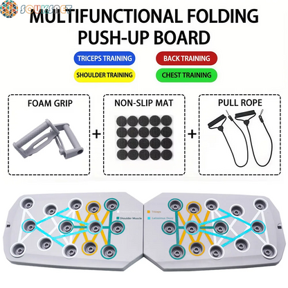 Push-Up Board Set Portable Multifunctional Push-Up Bar Foldable Fitness Equipment for Chest Abdomen Arms/Back Training