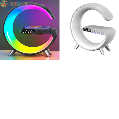 New Intelligent G Shaped LED Lamp Bluetooth Speake Wireless Charger Atmosphere Lamp App Control for Bedroom Home Decor